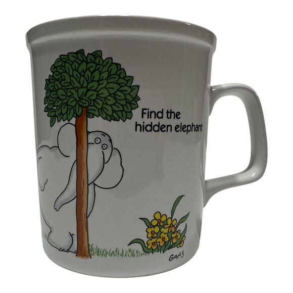 Vintage ELI 1982 COFFEE CUP Find The Hidden Elephant Mug Enesco Harry Gans - Picture 7 of 8